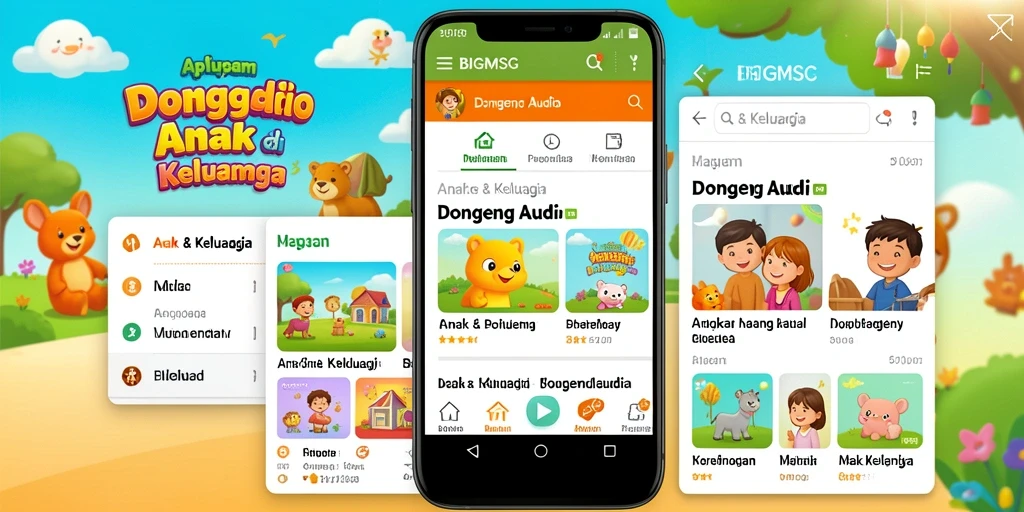 Tampilan antarmuka aplikasi BIGMSG yang sederhana dan menarik untuk anak-anak.