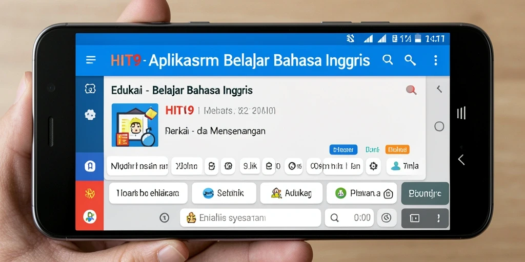 Antarmuka HIT9 yang menarik dan interaktif untuk belajar bahasa Inggris.