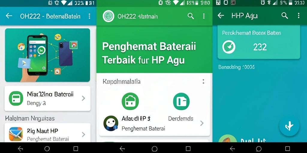 Antarmuka utama OH222 dengan fungsi penghemat baterai yang intuitif.