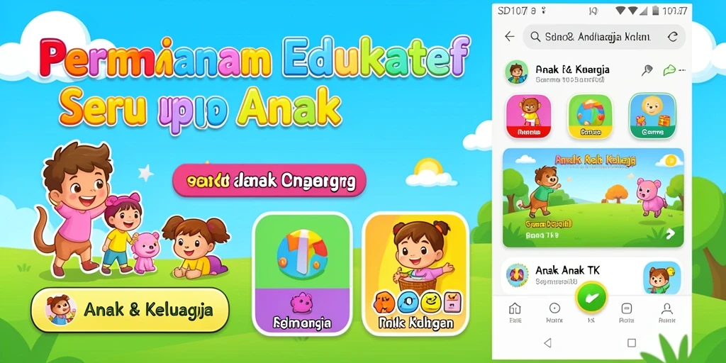 Tampilan antarmuka menarik dari aplikasi SD107 untuk anak-anak.
