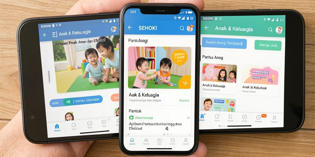 Antarmuka utama SEHOKI menampilkan fitur Pantau Anak yang interaktif.