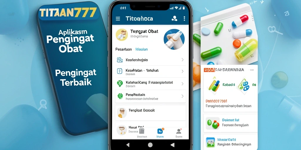Antarmuka aplikasi Pengingat Obat TITAN777 yang modern dan user-friendly.