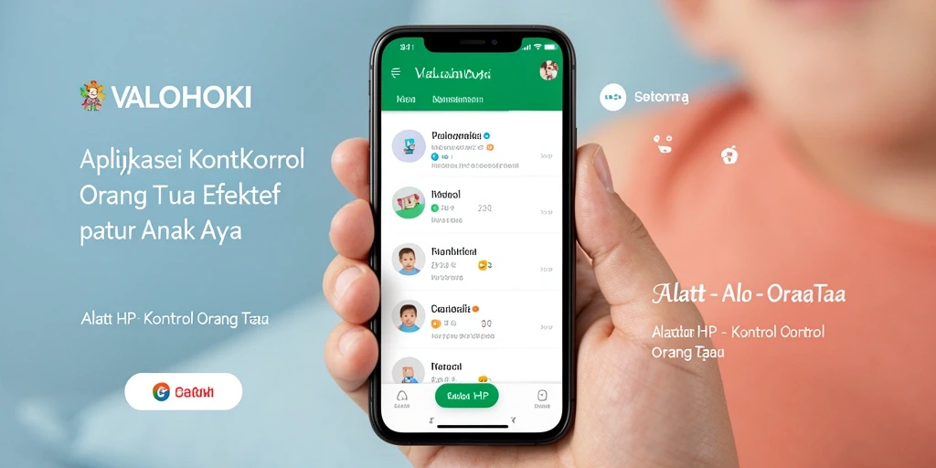 Tampilan antarmuka VALOHOKI menunjukkan fitur kontrol orang tua yang sederhana dan efektif.